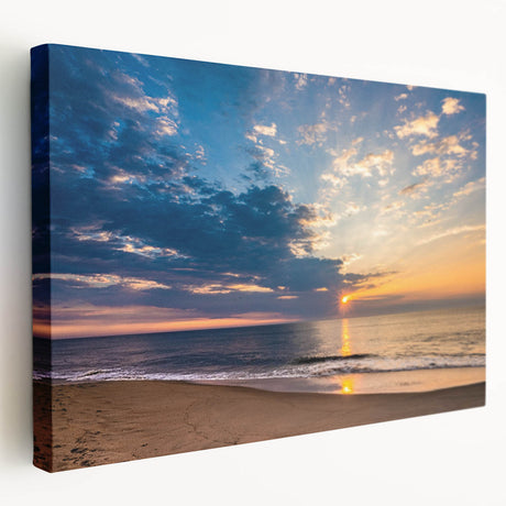 Large art depicting a Virginia landscape on stretched canvas, featuring muted green and blue tones.
