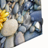 Large abstract wall art depicting the Olympic scenery in Washington on acrylic glass, in mid-century modernist style.