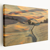 Large stretched canvas depicting the rolling hills of the Palouse in Washington, USA in earthy green tones.