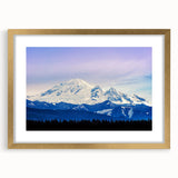 Extra large abstract art print featuring textured Seattle skyline in muted earth tones, framed in gold.