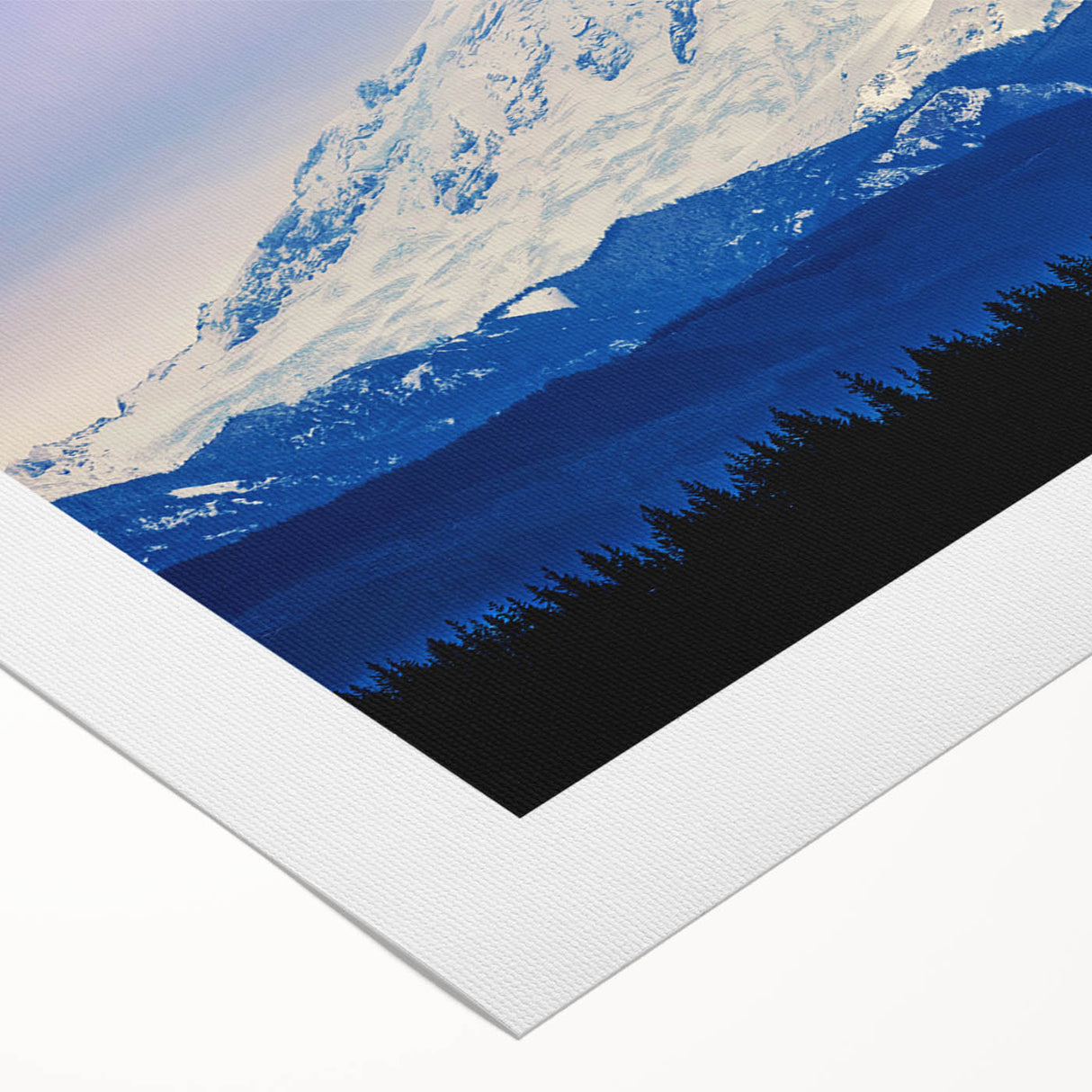 Art deco poster of Seattle skyline in muted gray and blue tones on rolled canvas, suitable for dining room decor.