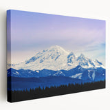 Panoramic view of Seattle skyline in muted gray tones on stretched canvas, suitable for kitchen wall art.