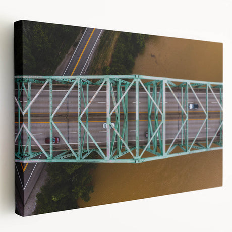 West Virginia landscape on large stretched canvas in muted green and blue tones, suitable for kitchen wall art.