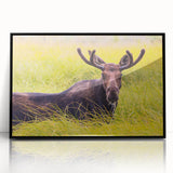 Large abstract wall art of the Grand Tetons in muted earth tones on a framed acrylic, suitable for modern living room decor.