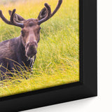 Extra large framed canvas featuring a textured depiction of the Grand Tetons in Wyoming.