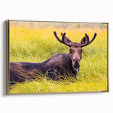 Framed canvas of the Grand Tetons in Wyoming featuring a vintage-style landscape with muted earth tones.