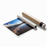 Yellowstone landscape with vibrant greenery and geysers on a rolled print, ideal for large living room or bathroom decor.