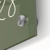 Large abstract wall art in warm autumnal hues on acrylic glass, ideal for dining room ambiance.