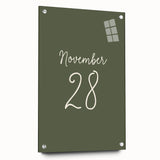 Large abstract wall art depicting fall colors on acrylic glass, ideal for bedroom or dining room decor.