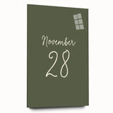 Large abstract wall art on acrylic glass depicting swirling autumn colors, ideal for bedroom or dining room decor.