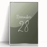 Art deco poster depicting an autumnal scene in muted oranges and browns, framed acrylic, suitable for nursery wall art.