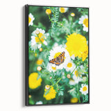 Black and white framed canvas depicting a vintage-style landscape, ideal for bedroom wall art.