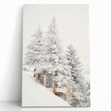 Winter-themed black and white stretched canvas featuring a bare tree, ideal for kitchen wall art or bedroom decor.