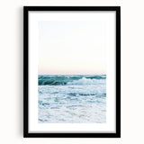 Extra large abstract art print featuring textured, colorful brush strokes on a black framed canvas.