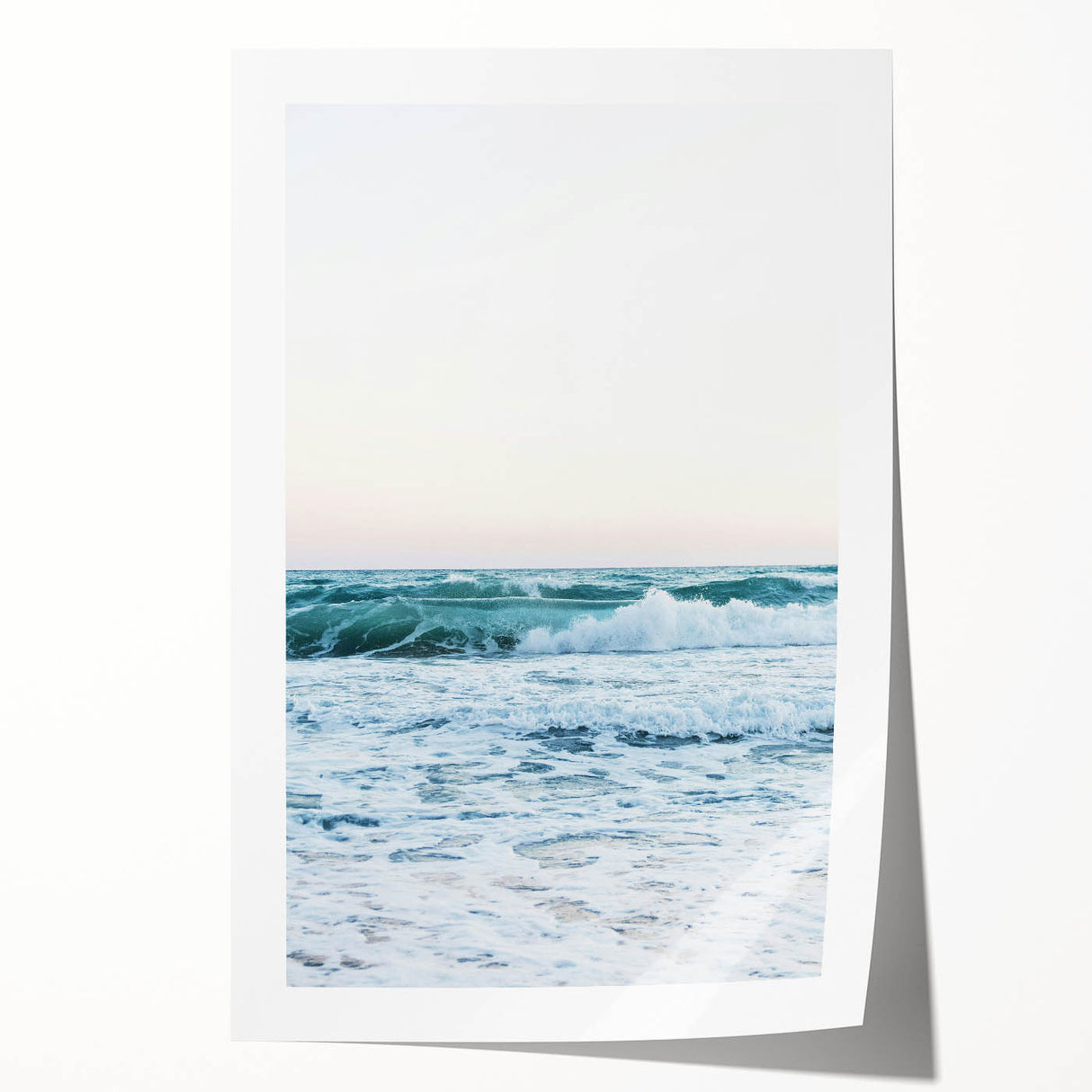 Extra large rolled canvas featuring a floral art design in pastel shades.