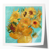 Extra large glossy print of Van Gogh-inspired floral art in vibrant colors, ideal for dining room wall decor.