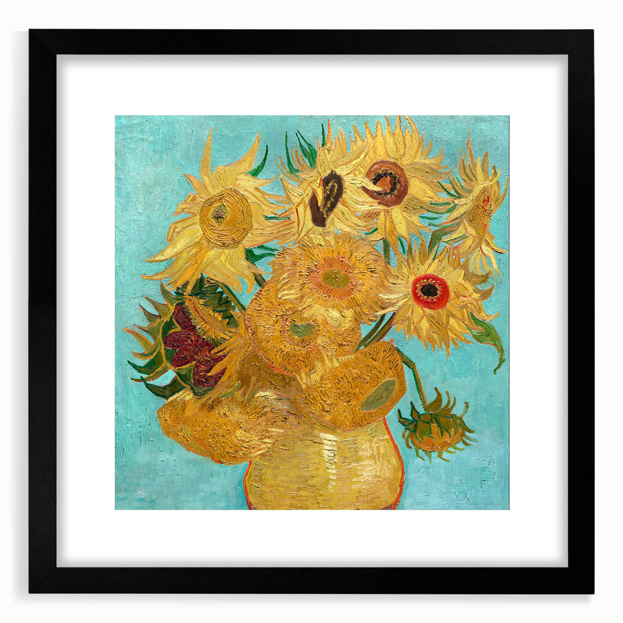Extra large canvas print of abstract art with vibrant colors and textured details, ideal for living room decor.