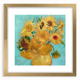 Extra large abstract art print with textured swirls in blue and yellow on a framed canvas, suitable for living room decor.