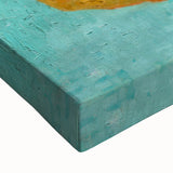 Large art depicting a black and white landscape painting on stretched canvas, suitable for bedroom decor.