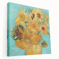 Van Gogh-inspired stretched canvas with swirling blue and yellow tones, suitable for kitchen wall art.