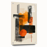 Canvas Art for Dining Area – Bold Orange & Black Abstract Print