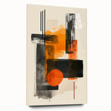 Canvas Art for Dining Area – Bold Orange & Black Abstract Print