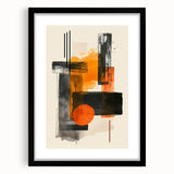 Canvas Art for Dining Area – Bold Orange & Black Abstract Print