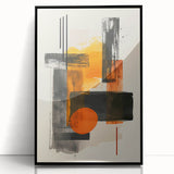 Canvas Art for Dining Area – Bold Orange & Black Abstract Print