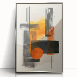 Canvas Art for Dining Area – Bold Orange & Black Abstract Print