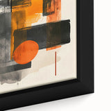 Canvas Art for Dining Area – Bold Orange & Black Abstract Print