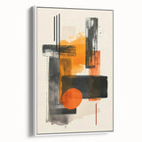 Canvas Art for Dining Area – Bold Orange & Black Abstract Print