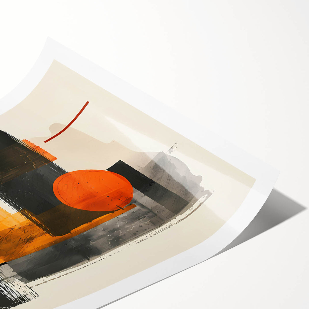 Canvas Art for Dining Area – Bold Orange & Black Abstract Print