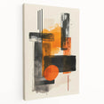 Canvas Art for Dining Area – Bold Orange & Black Abstract Print
