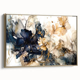Elegant Abstract Floral Living Room Wall Art – Modern Canvas
