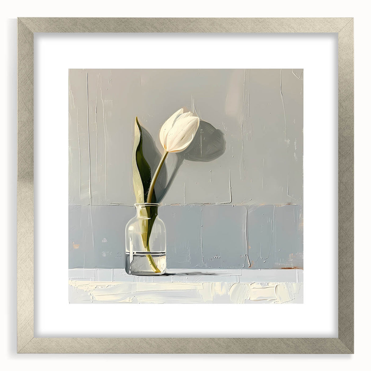 Abstract floral wall art framed in silver, showcasing vibrant colors and intricate designs, perfect for modern home decor. Ideal for adding elegance to any space.
