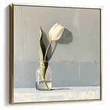 Framed abstract floral wall art in silver and gold tones, showcasing an elegant design perfect for modern home decor, enhancing any living space with style.