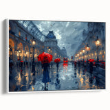 Framed abstract landscape wall art featuring soft pastel colors and fluid shapes, displayed in a sleek white frame, ideal for modern home decor.