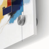 Modern Abstract Wall Art – Gold, Navy, and Light Blue Geometry