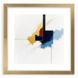 Modern Abstract Wall Art – Gold, Navy, and Light Blue Geometry