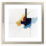Modern Abstract Wall Art – Gold, Navy, and Light Blue Geometry