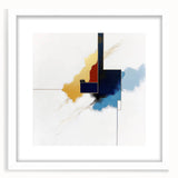 Modern Abstract Wall Art – Gold, Navy, and Light Blue Geometry
