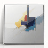 Modern Abstract Wall Art – Gold, Navy, and Light Blue Geometry