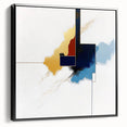 Modern Abstract Wall Art – Gold, Navy, and Light Blue Geometry