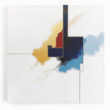 Modern Abstract Wall Art – Gold, Navy, and Light Blue Geometry
