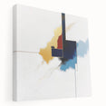 Modern Abstract Wall Art – Gold, Navy, and Light Blue Geometry
