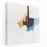 Modern Abstract Wall Art – Gold, Navy, and Light Blue Geometry