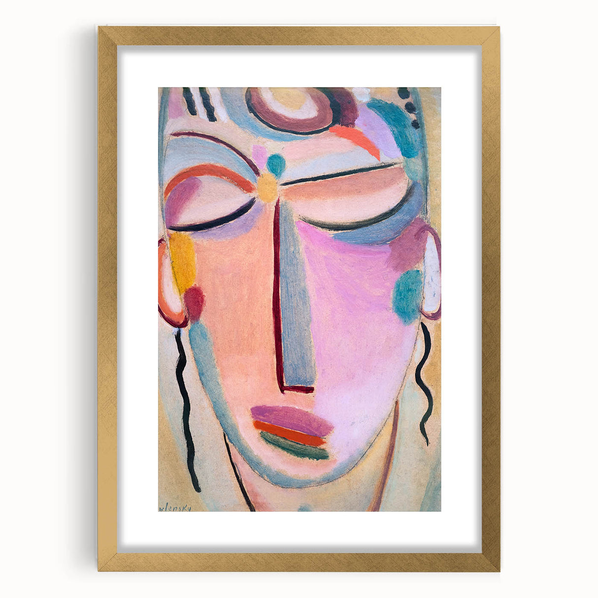 Meditation (1918) - Vibrant Abstract Expressionist Portrait by Jawlensky