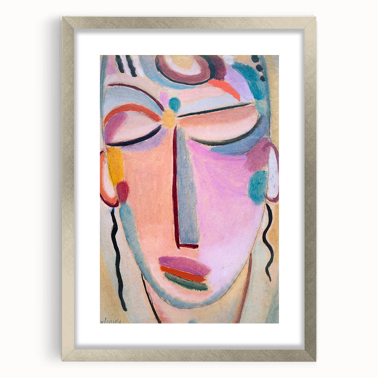 Meditation (1918) - Vibrant Abstract Expressionist Portrait by Jawlensky