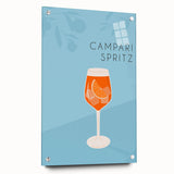 Acrylic print of large abstract wall art featuring vibrant food and drink motifs, ideal for dining room decor.