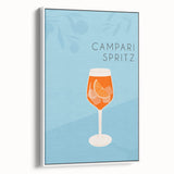 Vintage poster art of colorful food and drinks on extra large framed canvas, ideal for living room decor.